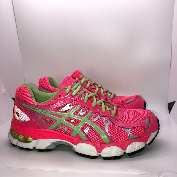 Asics Gel-Nimbus 16 Neon Pink Running Sneakers 6.5 - Picture 2 of 16